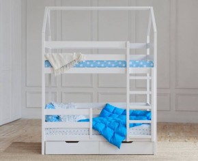 Кровать-домик двухъярусная 80*190 Белый в Приобье - priobie.mebel24.online | фото 5