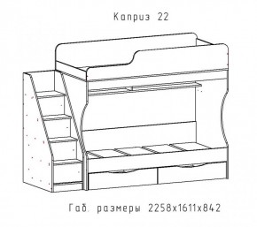 КАПРИЗ-22 Кровать двухъярусная 800 настил ЛДСП в Приобье - priobie.mebel24.online | фото 2