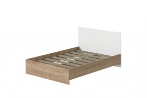 Кровать Эконом 1200 (Дуб крафт золотой/Белый текстурный) в Приобье - priobie.mebel24.online | фото