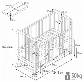 Кроватка Polini Kids Simple 304 в Приобье - priobie.mebel24.online | фото 8