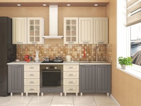 Кухня модульная Луксор серый-кремовый в Приобье - priobie.mebel24.online | фото 3