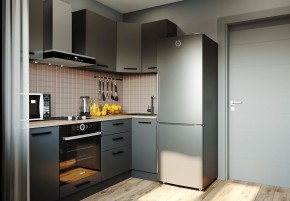 Кухня угловая Антрацит 2200х1000 (Стол. 38мм) в Приобье - priobie.mebel24.online | фото
