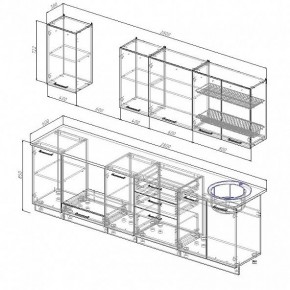 Кухонный гарнитур Антрацит 2800 (Стол. 38мм) в Приобье - priobie.mebel24.online | фото 3