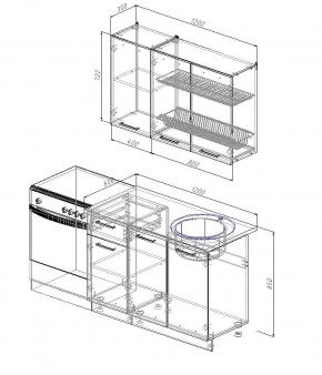 Кухонный гарнитур Графика 1200 (Стол. 26мм) в Приобье - priobie.mebel24.online | фото 2