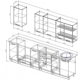 Кухонный гарнитур Графика 2800 (Стол. 26мм) в Приобье - priobie.mebel24.online | фото 2