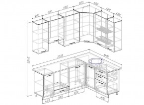 Кухонный гарнитур угловой Дели 2200*1600 (Стол. 26мм) в Приобье - priobie.mebel24.online | фото 2