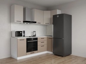 Кухонный гарнитур угловой Каппучино 2200*1000 (Стол. 38мм) в Приобье - priobie.mebel24.online | фото