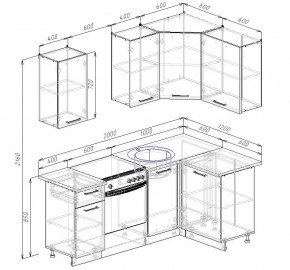 Кухонный гарнитур угловой Капри 2000х1200 (Стол. 38мм) в Приобье - priobie.mebel24.online | фото 2