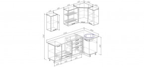 Кухонный гарнитур угловой Капри 2200х1000 (Стол. 26мм) в Приобье - priobie.mebel24.online | фото 2