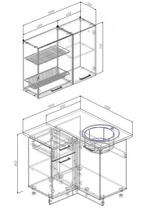 Кухонный гарнитур угловой Лада 1000х1000 (Стол. 26мм) в Приобье - priobie.mebel24.online | фото 2