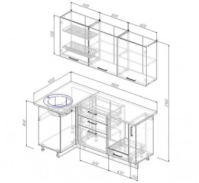 Кухонный гарнитур угловой Латте 1000*1800 (Стол. 38мм) в Приобье - priobie.mebel24.online | фото 2