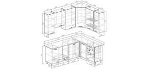 Кухонный гарнитур угловой Санторини 2200*1600 h950 (Стол. 38мм) в Приобье - priobie.mebel24.online | фото 2