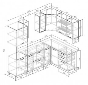 Кухонный гарнитур угловой Трансильвания 2400x1600 мм (Стол. 38 мм) в Приобье - priobie.mebel24.online | фото 2