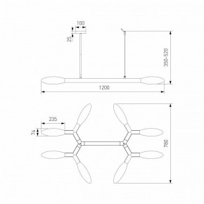 Люстра на штанге Eurosvet Covalent 30180 черный в Приобье - priobie.mebel24.online | фото 3