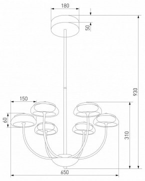 Люстра на штанге Eurosvet Fungo 50388 LED черный в Приобье - priobie.mebel24.online | фото 4