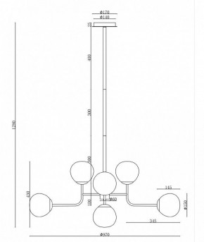 Люстра на штанге Maytoni Erich MOD221-PL-08-G в Приобье - priobie.mebel24.online | фото 6