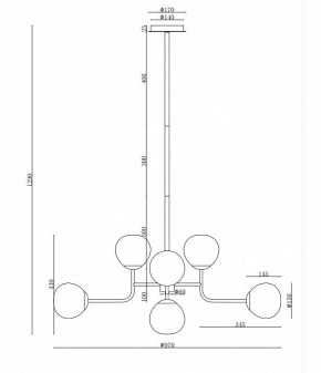 Люстра на штанге Maytoni Erich MOD221-PL-08-N в Приобье - priobie.mebel24.online | фото 3