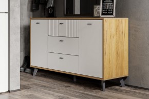 МИЛАН Гостиная (Дуб Золотой/Белый Матовый) модульная в Приобье - priobie.mebel24.online | фото 10