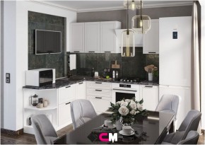 Модульная кухня Альфа холст белый в Приобье - priobie.mebel24.online | фото 1