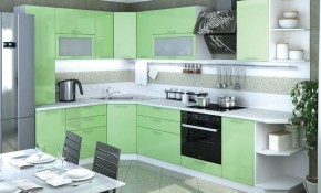 Модульная кухня Ксения Олива в Приобье - priobie.mebel24.online | фото 1