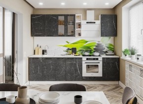 Модульная кухня Марбл мрамор дарк в Приобье - priobie.mebel24.online | фото 1