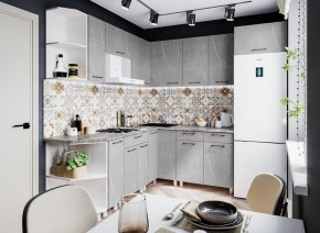 Модульная кухня Марбл мрамор лайт в Приобье - priobie.mebel24.online | фото 1