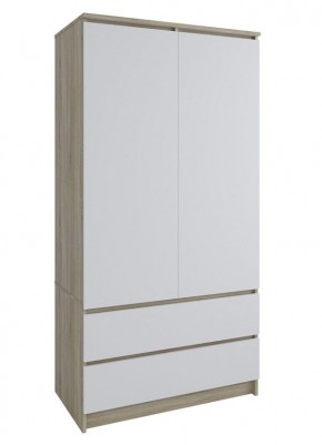 МОРИ МШ 900.1 Шкаф с 2-мя дв. и 2-мя ящ. (Дуб Сонома/Белый) в Приобье - priobie.mebel24.online | фото 1