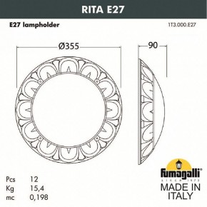 Накладной светильник Fumagalli Rita 1T3.000.000.AYE27 в Приобье - priobie.mebel24.online | фото 2