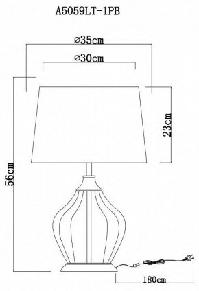 Настольная лампа декоративная Arte Lamp Baymont A5059LT-1PB в Приобье - priobie.mebel24.online | фото 3