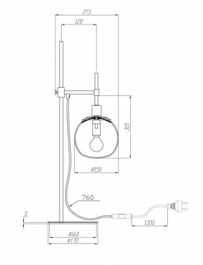 Настольная лампа декоративная Maytoni Erich MOD221-TL-01-N в Приобье - priobie.mebel24.online | фото 3