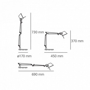 Настольная лампа офисная Artemide  0011860A в Приобье - priobie.mebel24.online | фото