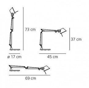 Настольная лампа офисная Artemide  A001300 в Приобье - priobie.mebel24.online | фото 4