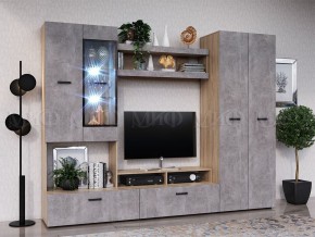 Нэнси New Шкаф 2-х створчатый (ЛДСП) Бетон светлый/Сонома в Приобье - priobie.mebel24.online | фото 3