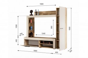 НИКОЛЬ Гостиная (Дуб крафт серый/софт айвори) в Приобье - priobie.mebel24.online | фото 2