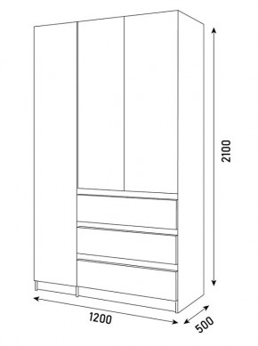 ПАРУС Шкаф 3-х ств. 1200 в Приобье - priobie.mebel24.online | фото 3
