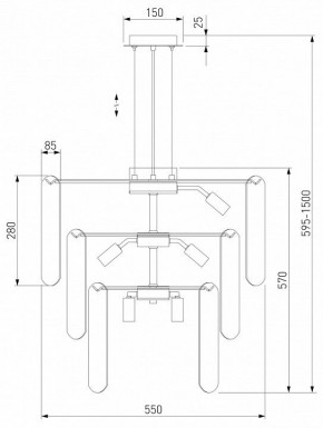 Подвесная люстра Eurosvet Claire 60171 золото в Приобье - priobie.mebel24.online | фото 5