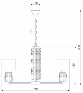 Подвесная люстра Eurosvet Zaffiro 10099/8 хром/прозрачный хрусталь Strotskis (новый абажур) в Приобье - priobie.mebel24.online | фото 5