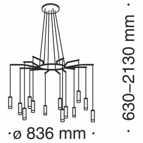 Подвесная люстра Maytoni Davida MOD035PL-12B в Приобье - priobie.mebel24.online | фото 6
