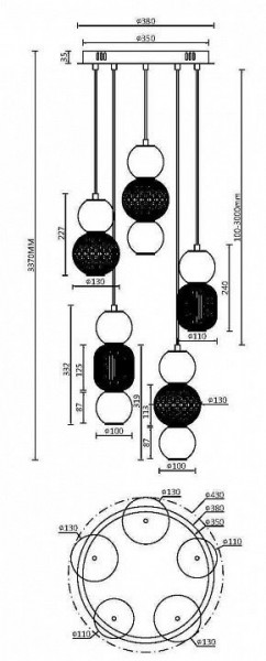 Подвесная люстра Maytoni Drop MOD273PL-L80CH3K в Приобье - priobie.mebel24.online | фото 3