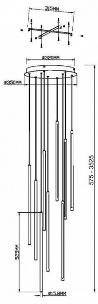 Подвесная люстра Maytoni Light stick MOD236PL-L54BS3K в Приобье - priobie.mebel24.online | фото 6