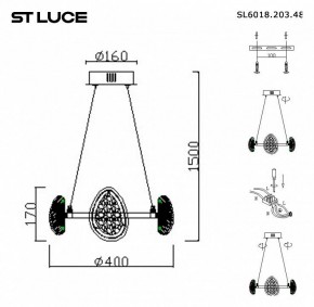 Подвесная люстра ST-Luce Enigma SL6018.203.48 в Приобье - priobie.mebel24.online | фото 4