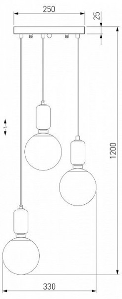 Подвесной светильник Eurosvet Bubble 50151/3 золото в Приобье - priobie.mebel24.online | фото 2