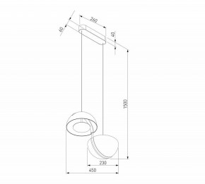 Подвесной светильник Eurosvet Emisfero 50083/2 LED золото в Приобье - priobie.mebel24.online | фото 4