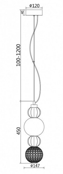 Подвесной светильник Maytoni Collar P069PL-L17CH3K в Приобье - priobie.mebel24.online | фото 3