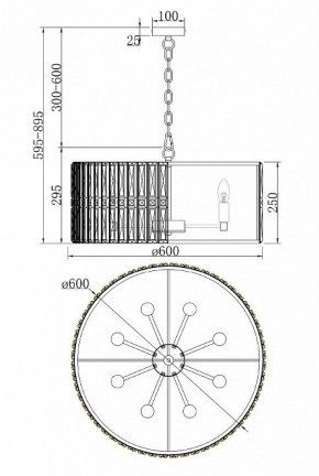 Подвесной светильник Maytoni Facet MOD094PL-08G в Приобье - priobie.mebel24.online | фото 3