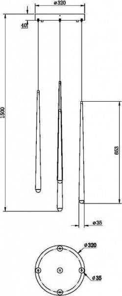 Подвесной светильник Maytoni Halo MOD132PL-L30BSK в Приобье - priobie.mebel24.online | фото 2