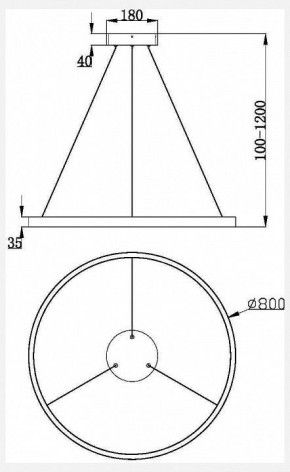Подвесной светильник Maytoni Rim 1 MOD058PL-L42W3K в Приобье - priobie.mebel24.online | фото 3