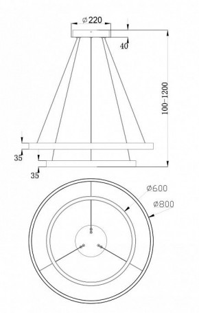 Подвесной светильник Maytoni Rim MOD058PL-L74W4K в Приобье - priobie.mebel24.online | фото 6