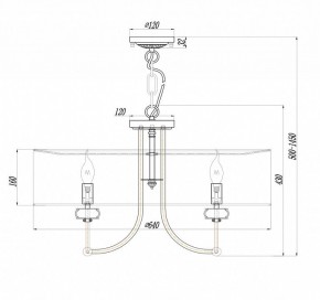 Подвесной светильник Maytoni Roma ARM006PL-08G в Приобье - priobie.mebel24.online | фото 4