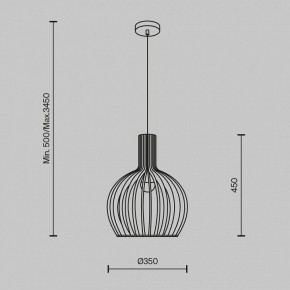 Подвесной светильник Maytoni Roots MOD194PL-01W в Приобье - priobie.mebel24.online | фото 3